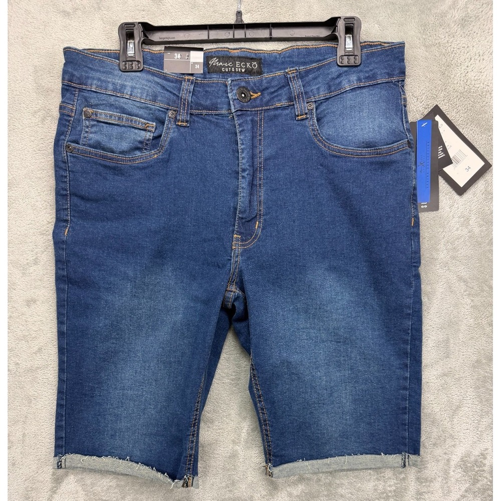 NWT Marc Ecko Cut & Sew Men's Jean Shorts Sz 34 Blue Jorts ME15D16‎